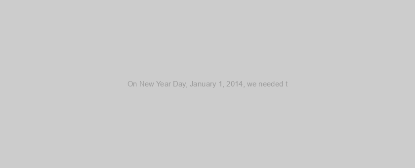 On New Year Day, January 1, 2014, we needed t